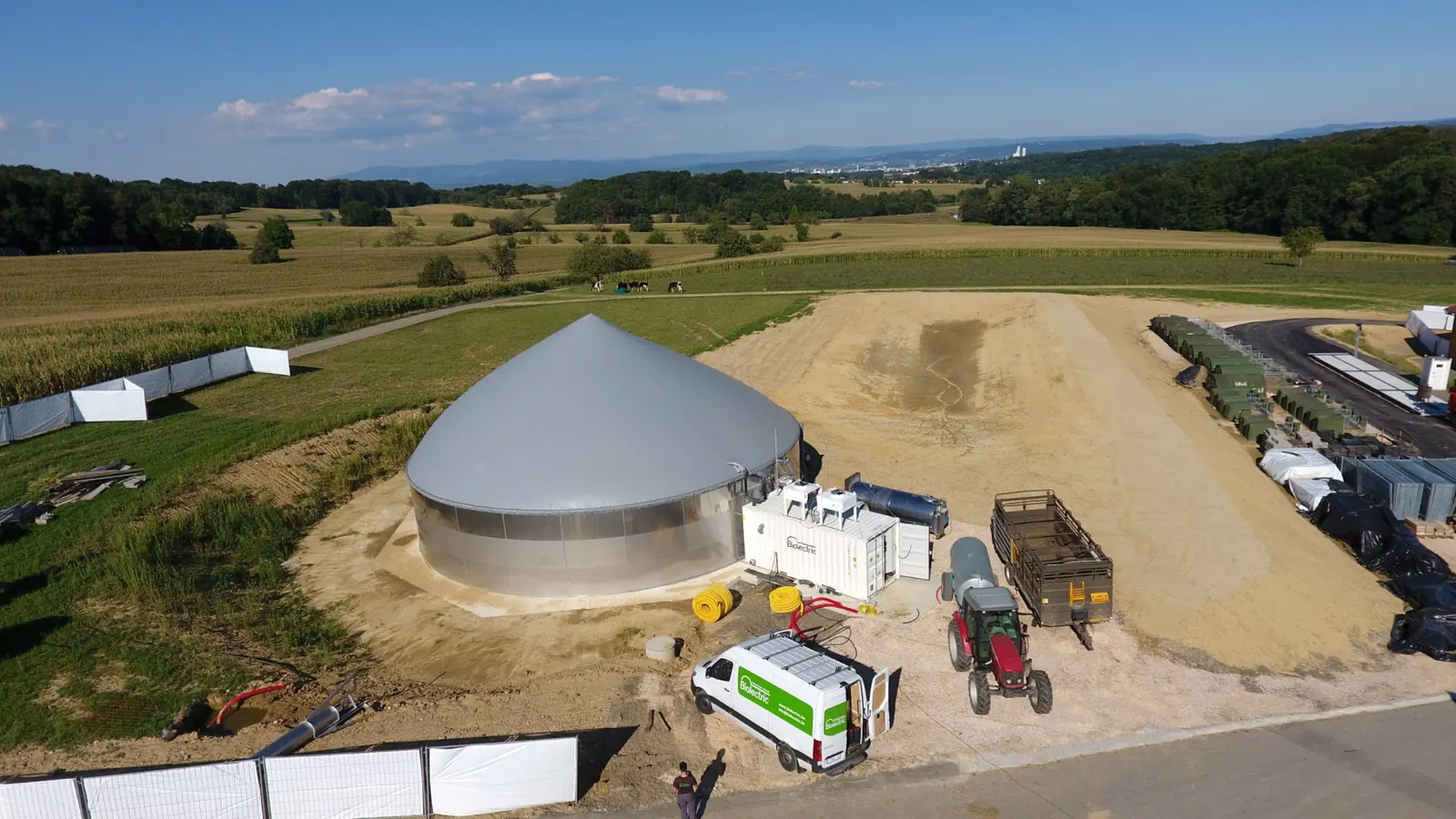 Aerial view of a Biolectric AD installation