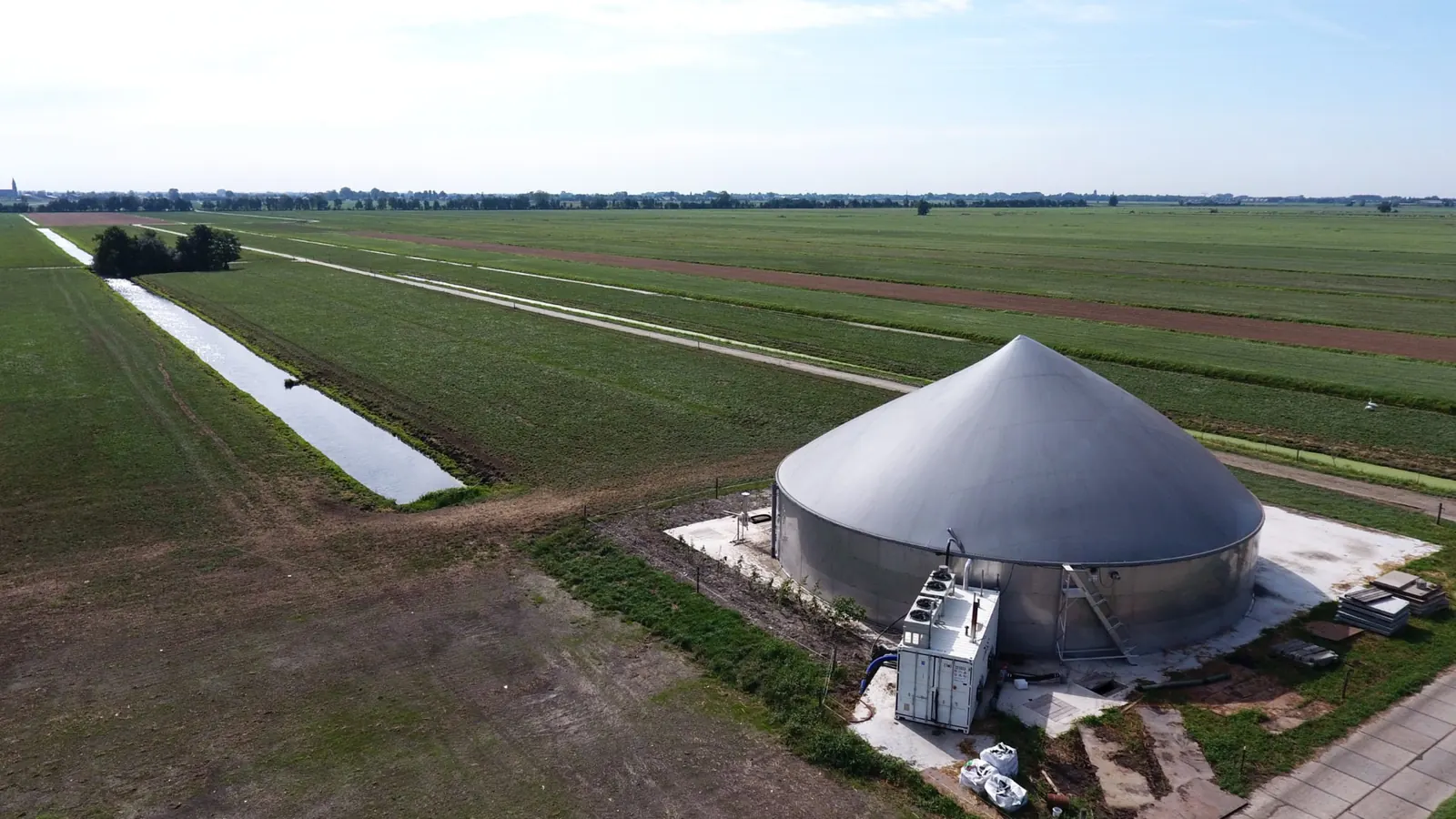 Biolectric digester in open farmland